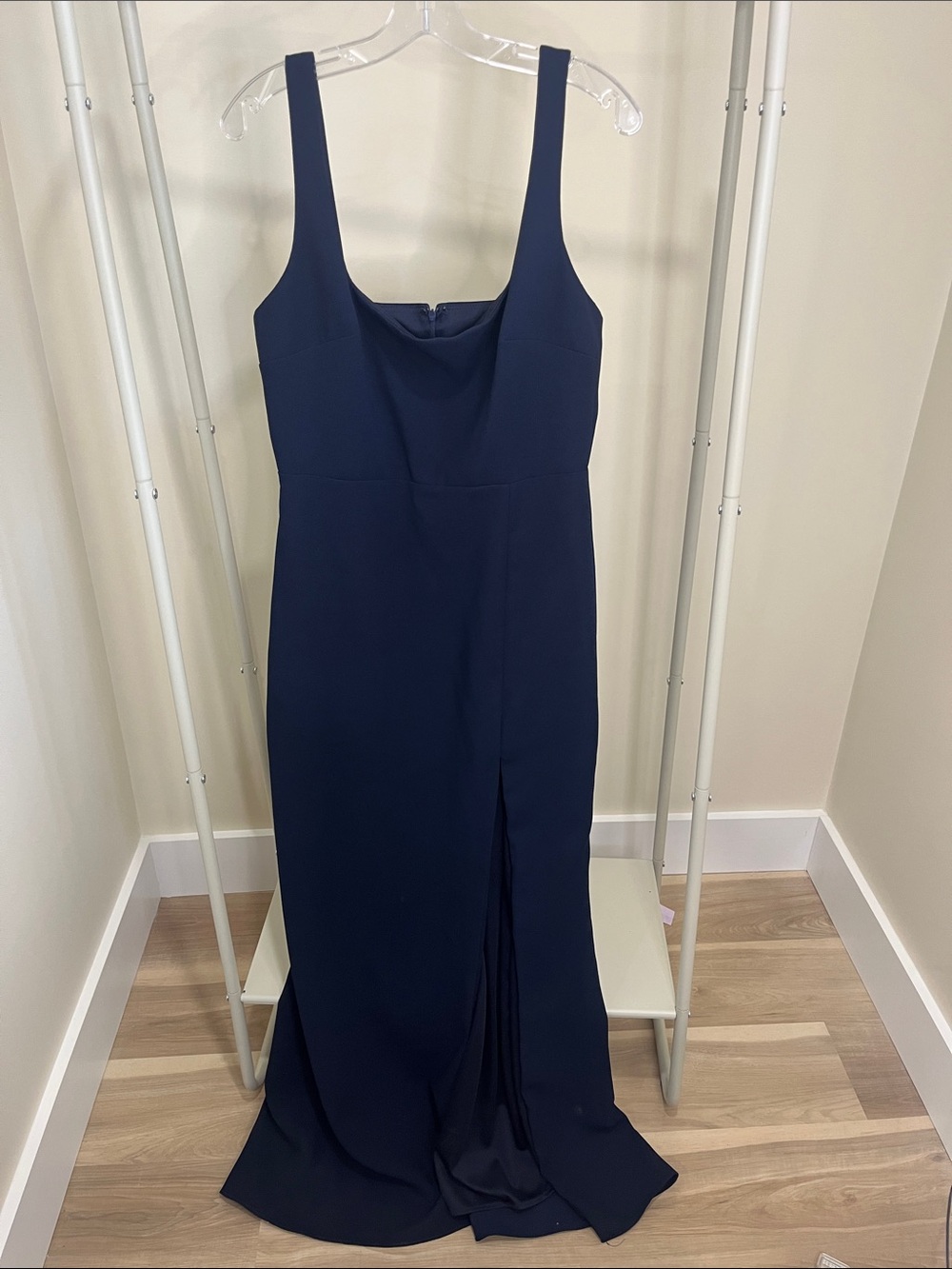 BHLDN Navy Scoop Neck Maxi Dress with Front Slit